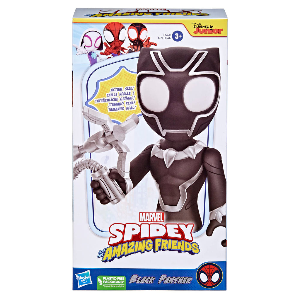 Spidey and His Amazing Friends Supersized Black Panther Action Figure (9 Inches) - Poseable with Claw Shield - Marvel Preschool Toy for Ages 3+