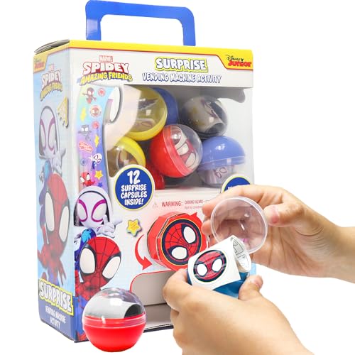 Spidey and His Amazing Friends Surprise Vending Machine – 25-Piece Pretend Play Toy with Stickers & Tattoos, Ages 3+