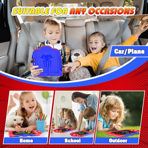 Spidolapse 8.5-Inch LCD Writing Tablet for Kids – Colorful Doodle Board with Erase Lock, Red