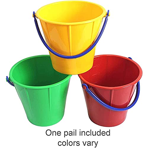 Spielstabil Large Sand Pail 2.5L - German-Made ABS Plastic Beach Bucket for Kids, Colors Vary