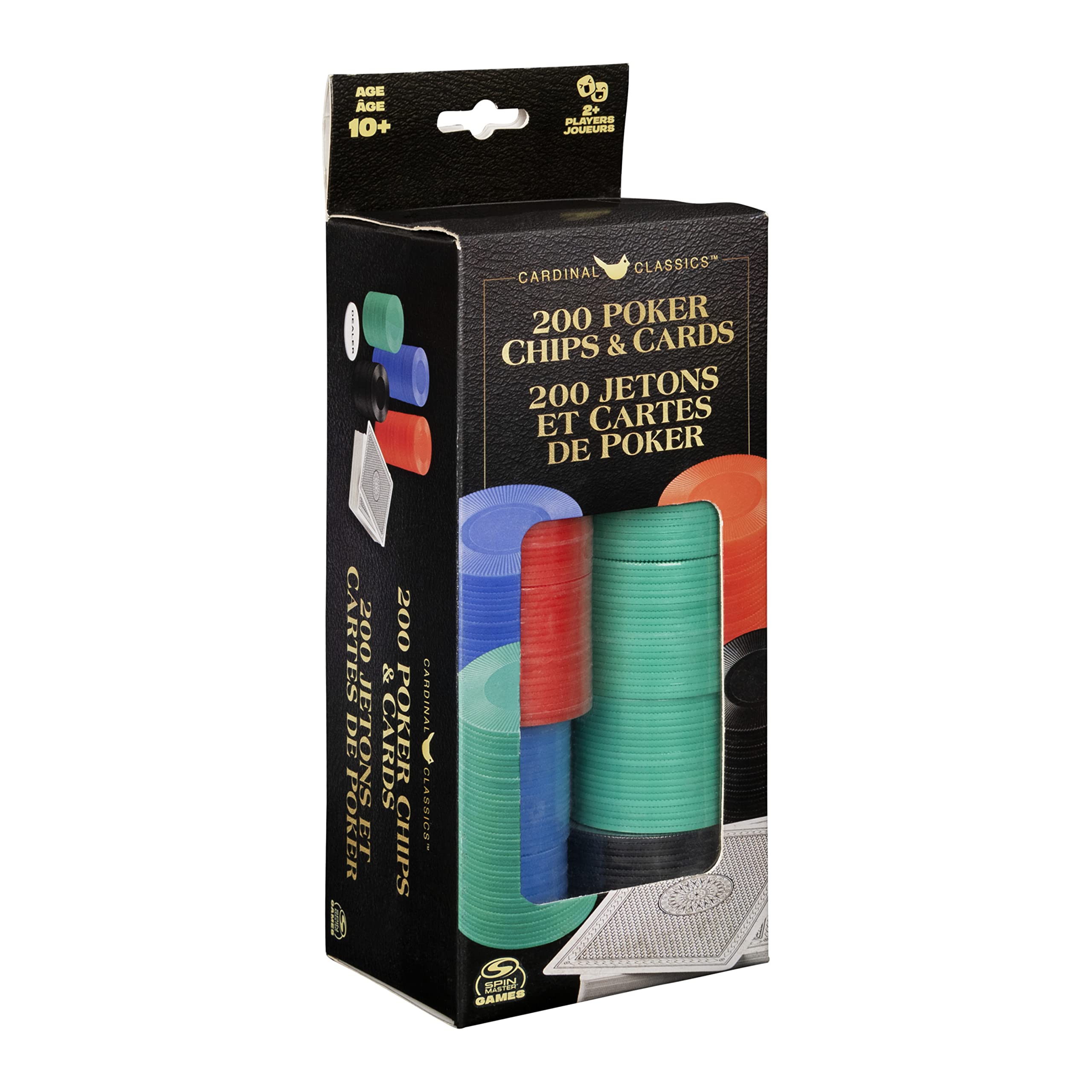 Spin Master Cardinal Classics 200 Poker Chip Set – Includes Cards, Dealer Button & Texas Hold ‘Em Rules
