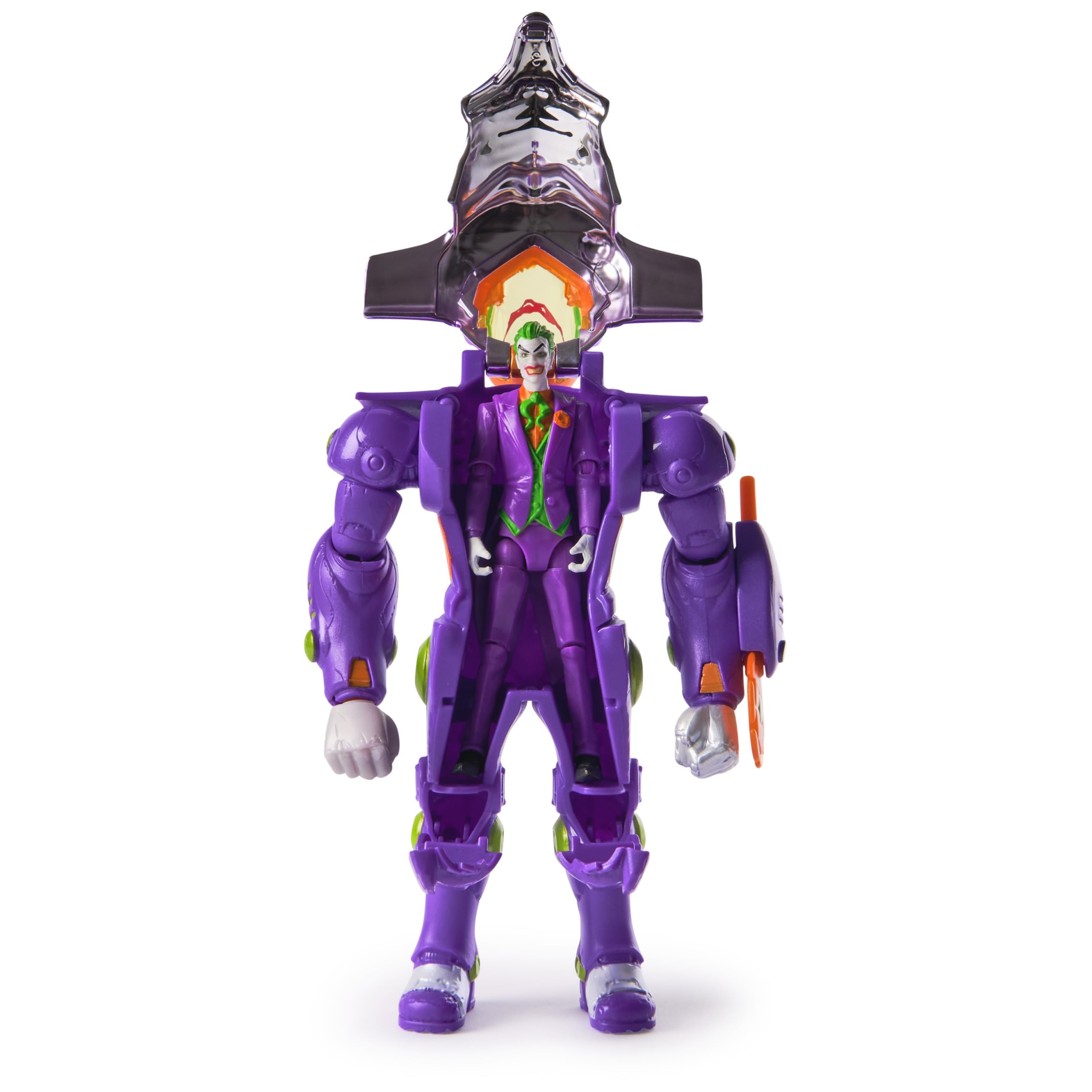Spin Master DC Comics Metal Force Joker Action Figure – 6-Inch Armor with 4-Inch Mini Figure, Blaster, and Collectible Card