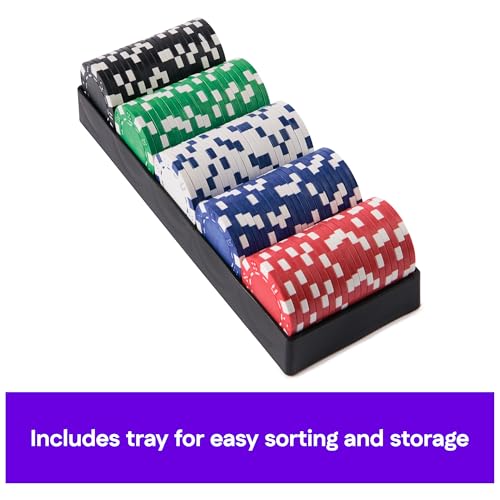 Spin Master Games 100-Piece Poker Chip Set with Storage Tray – for Family Game Night, Beginners & Experts
