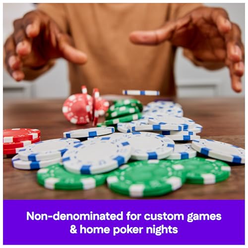 Spin Master Games 100-Piece Poker Chip Set with Storage Tray – for Family Game Night, Beginners & Experts