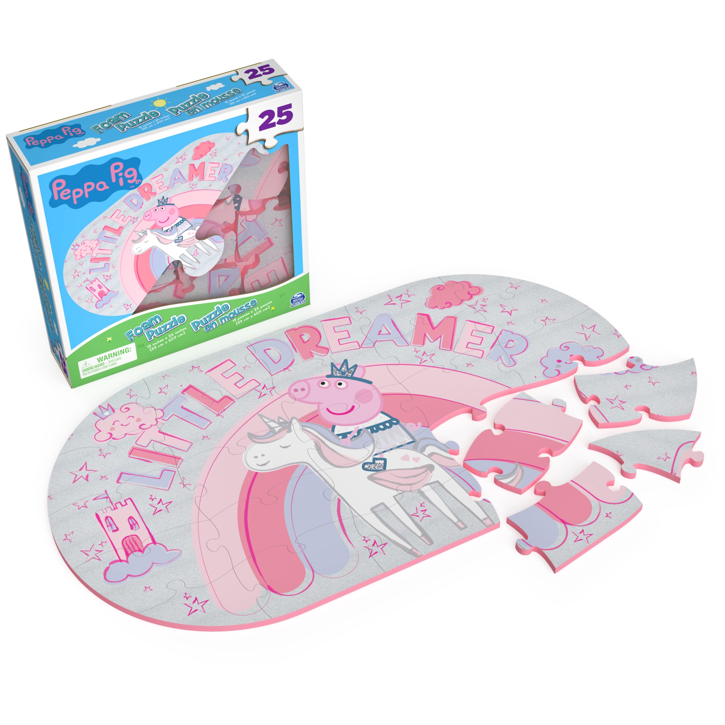 Spin Master Games 25-Piece Peppa Pig Foam Puzzle – Soft, Thick Pieces for Kids Ages 4+