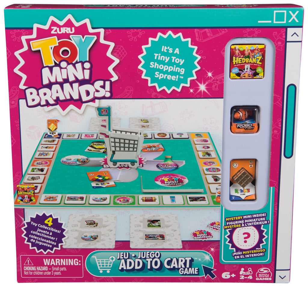 Spin Master Toy Mini Brands Add to Cart Game – Tiny Shopping Spree with 4 Collectible Figures, for 2-4 Players Ages 8+