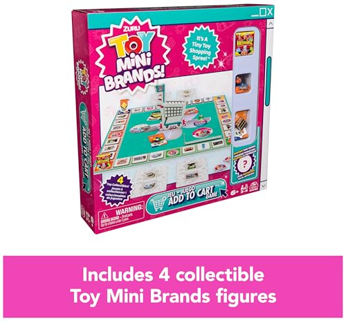 Spin Master Toy Mini Brands Add to Cart Game – Tiny Shopping Spree with 4 Collectible Figures, for 2-4 Players Ages 8+