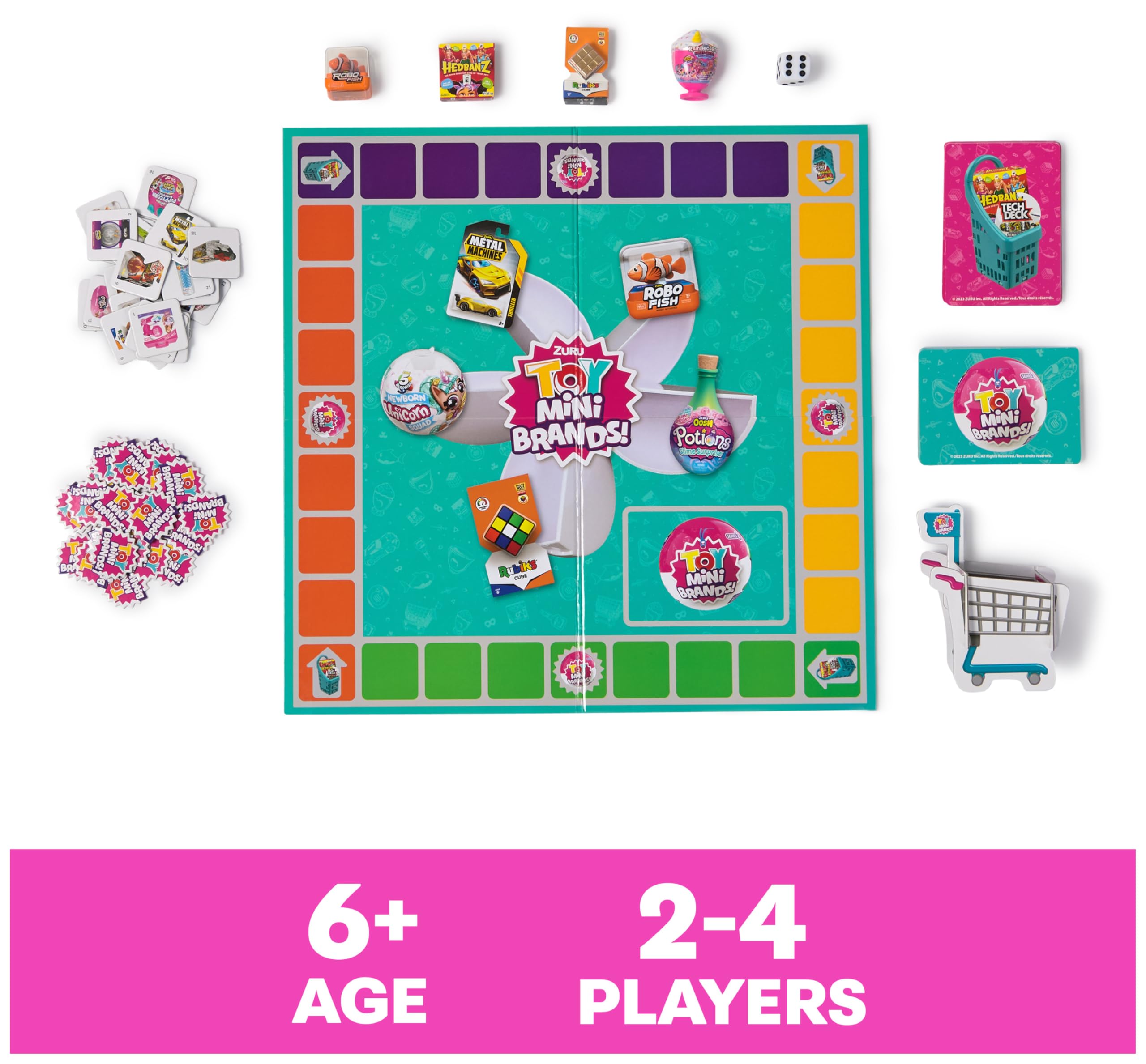 Spin Master Toy Mini Brands Add to Cart Game – Tiny Shopping Spree with 4 Collectible Figures, for 2-4 Players Ages 8+