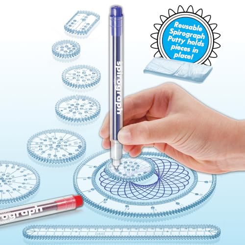 Spirograph Design Set Collector's Tin – Classic Gear Drawing Kit with 9 Pieces, Pens, Putty & Pad, Ages 8+