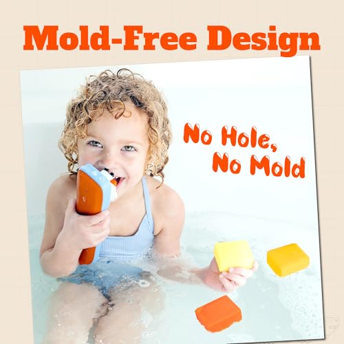 SplashEZ Mold Free Bath Toy Boat – 13-Inch Hole-Less Cargo Ship with Stacking Blocks for Toddlers