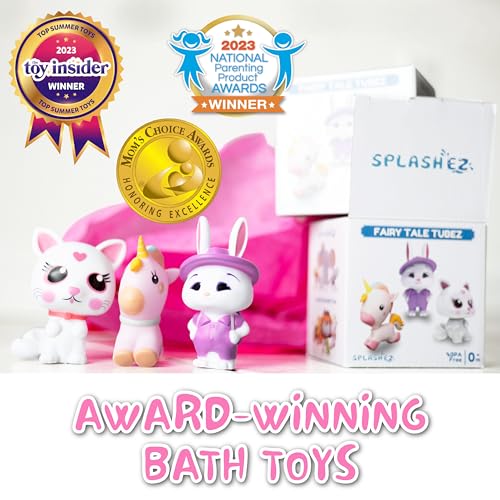 SplashEZ No-Mold Bath Toy Set | Unicorn, Rabbit, Cat | Safe for Ages 0+