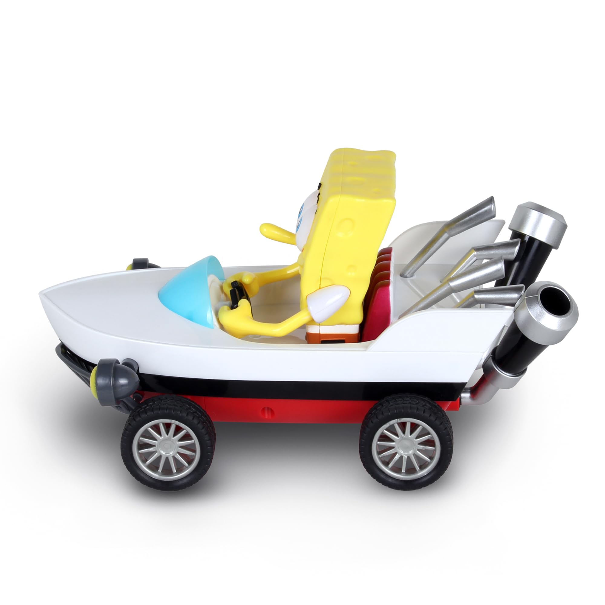 SpongeBob Boatmobile Pull-Back Car from Nickelodeon Kart Racers 3: Slime Speedway – No Batteries Needed, Grippy Tires