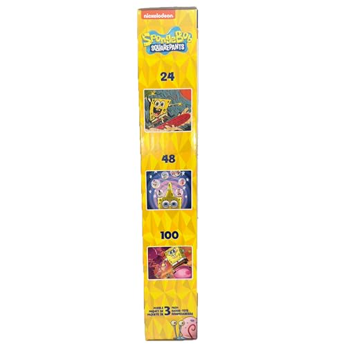 SpongeBob SquarePants 3-in-1 Jigsaw Puzzle Set – 24, 48 & 100 Pieces for Kids