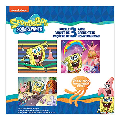 SpongeBob SquarePants 3-in-1 Jigsaw Puzzle Set – 24, 48 & 100 Pieces for Kids