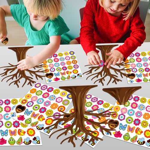 Spring Craft Kit for Kids – 30 Sets of Tree, Flower, Bird & Butterfly DIY Ornaments for Classroom Parties