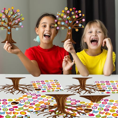 Spring Craft Kit for Kids – 30 Sets of Tree, Flower, Bird & Butterfly DIY Ornaments for Classroom Parties