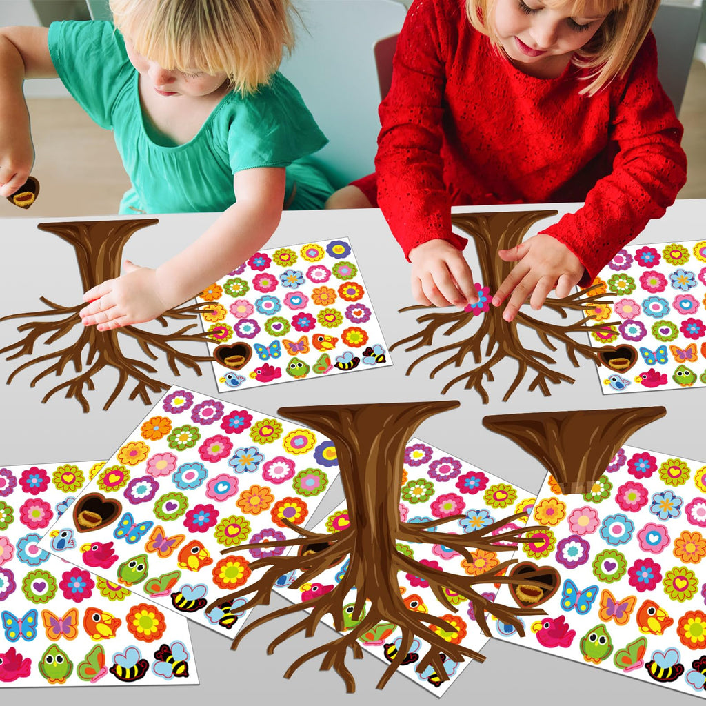 Spring Craft Kit for Kids – 30 Sets of Tree, Flower, Bird & Butterfly DIY Ornaments for Classroom Parties