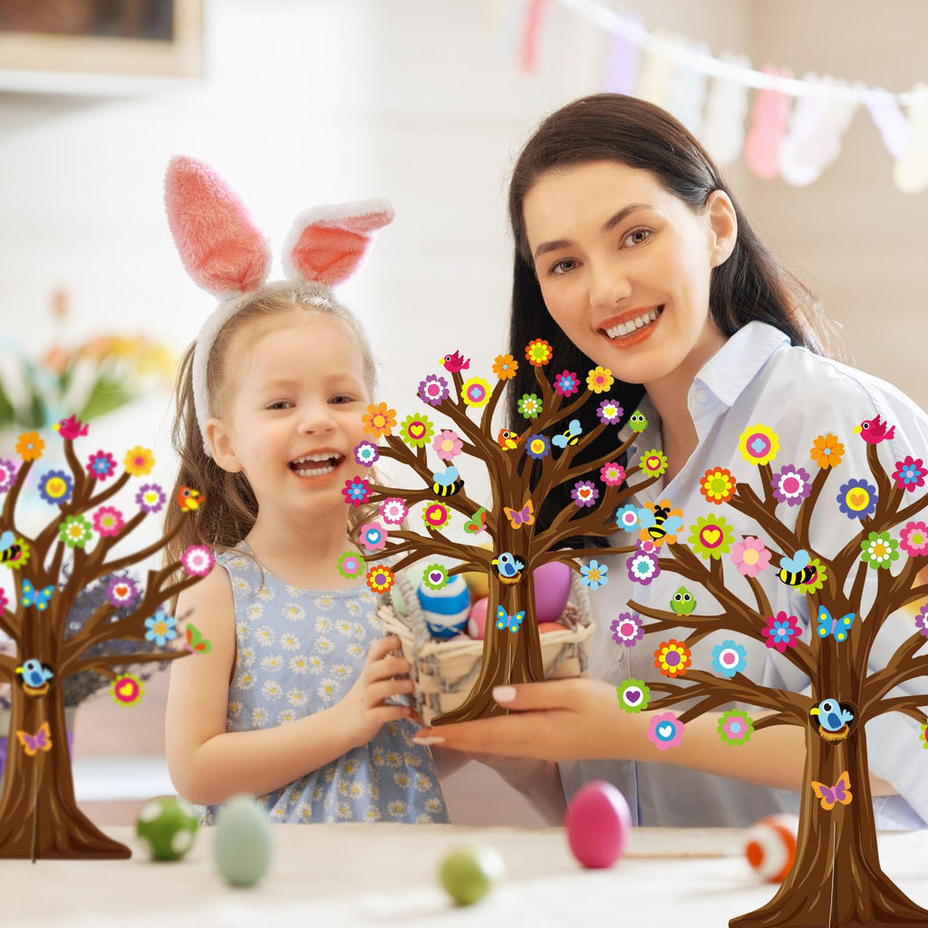 Spring Craft Kit for Kids – 30 Sets of Tree, Flower, Bird & Butterfly DIY Ornaments for Classroom Parties