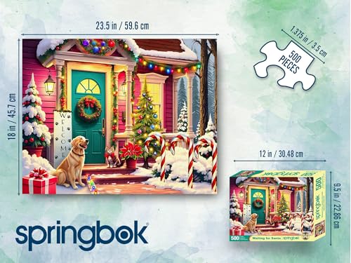 Springbok 500-Piece Jigsaw Puzzle: Waiting for Santa – Unique Cut Pieces, Eco-Friendly, Made in USA