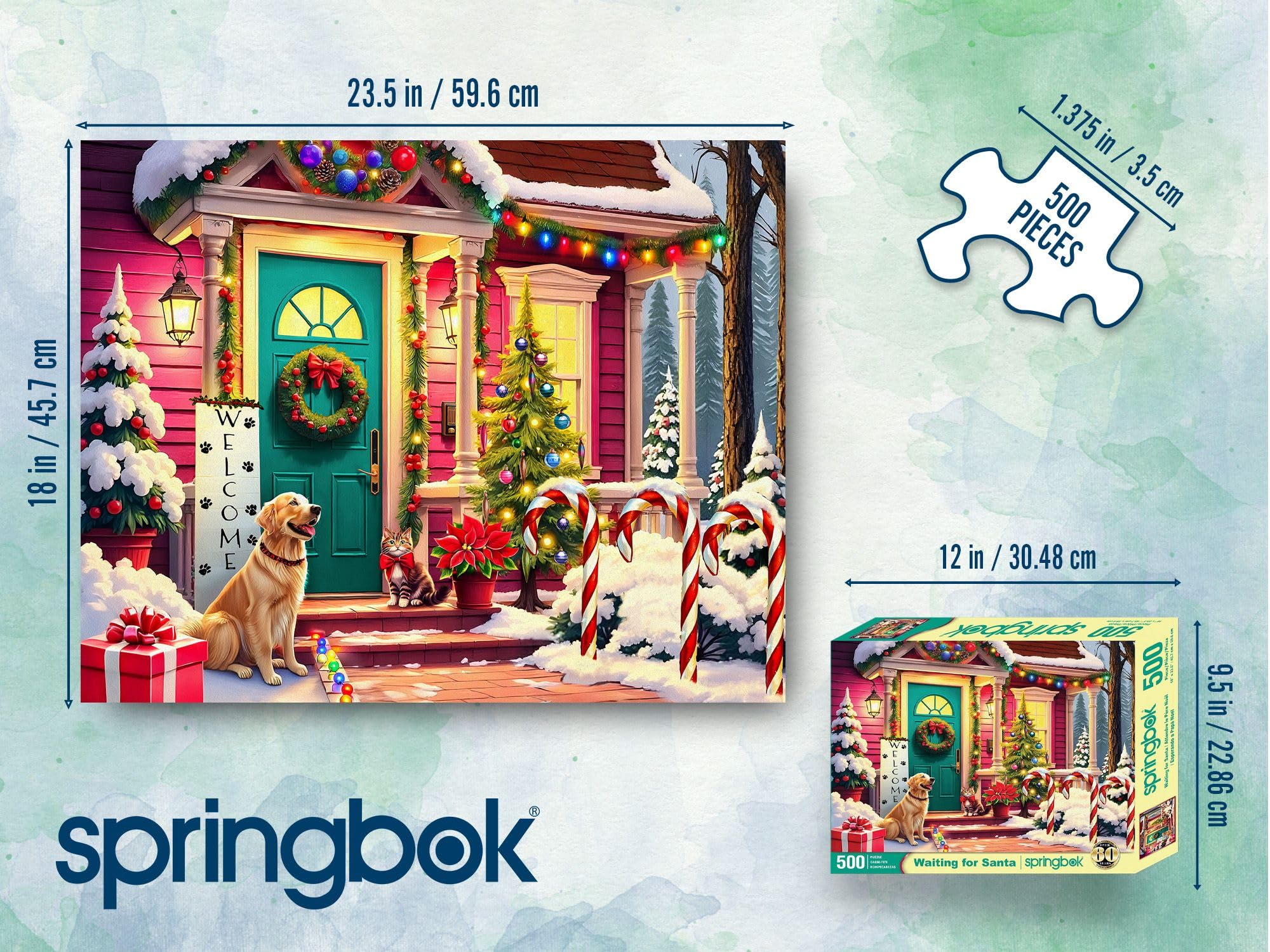 Springbok 500-Piece Jigsaw Puzzle: Waiting for Santa – Unique Cut Pieces, Eco-Friendly, Made in USA