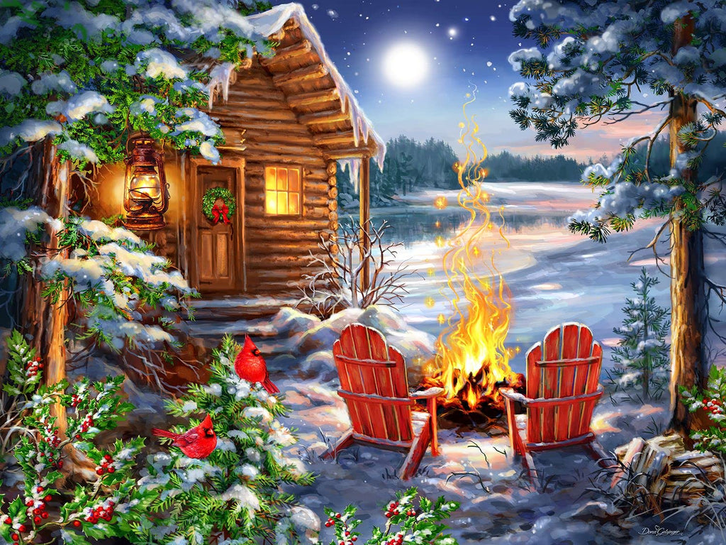 Springbok Christmas Cabin 500-Piece Jigsaw Puzzle – Made in USA, Eco-Friendly, Precision Fit