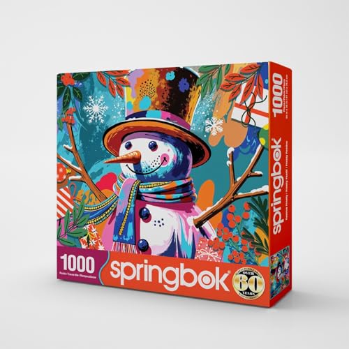 Springbok Festive Frosty 1000 Piece Jigsaw Puzzle for Adults – Unique Cut Pieces, 30x24 Inches, Made in USA