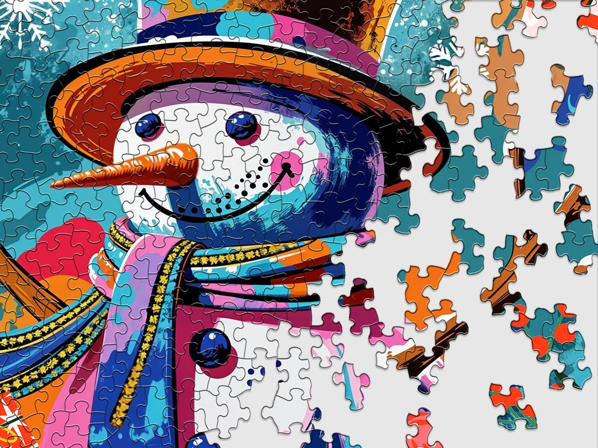 Springbok Festive Frosty 1000 Piece Jigsaw Puzzle for Adults – Unique Cut Pieces, 30x24 Inches, Made in USA