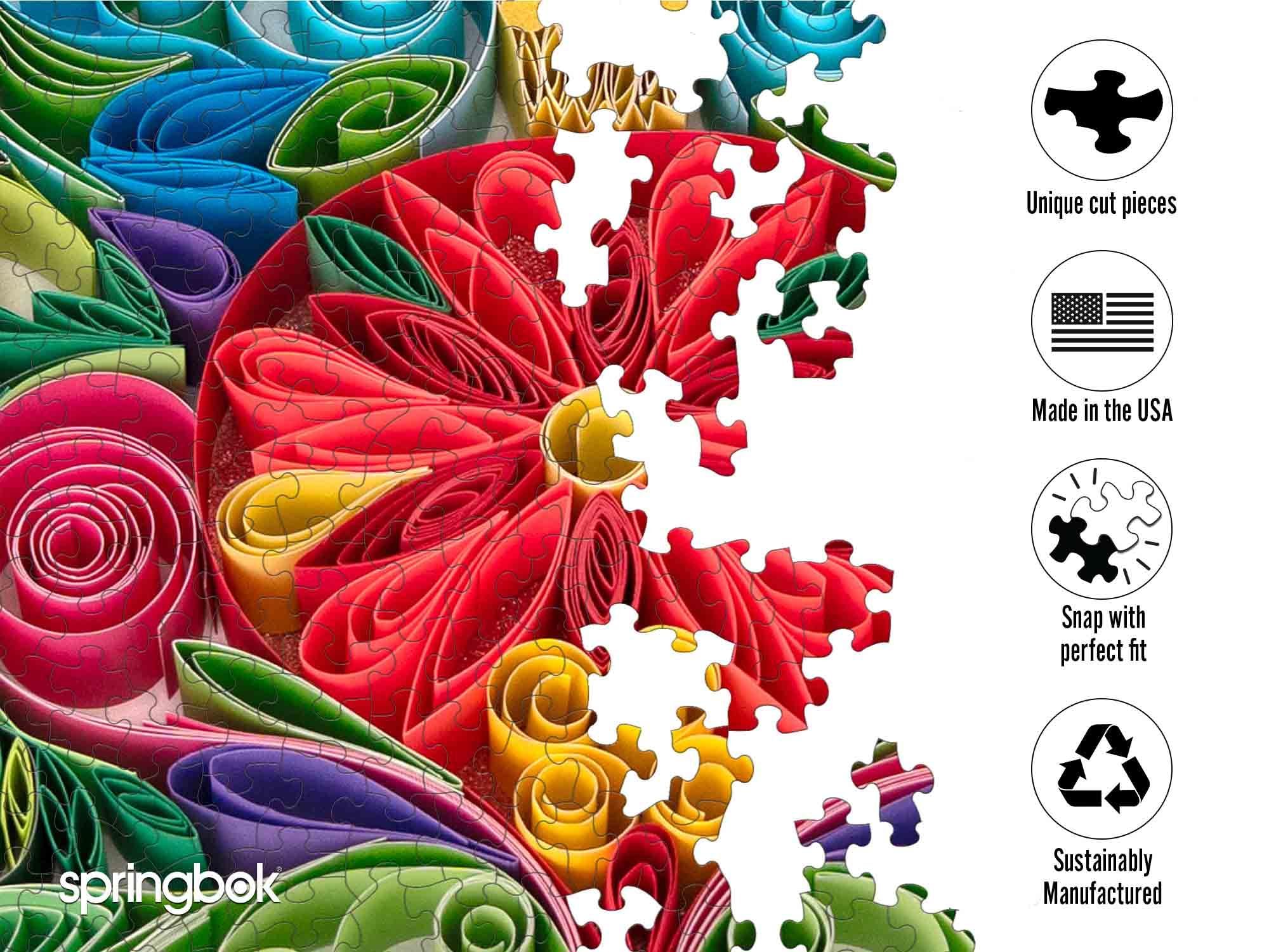 Springbok Holiday Quilling 1000-Piece Jigsaw Puzzle – Unique Cut Pieces, Made in USA