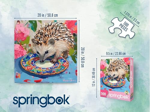 Springbok Little Explorer 500 Piece Jigsaw Puzzle – Cute Hedgehog with Unique Cut Pieces