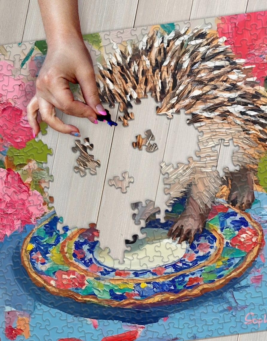 Springbok Little Explorer 500 Piece Jigsaw Puzzle – Cute Hedgehog with Unique Cut Pieces