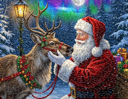 Springbok Santa's Favorite Reindeer 500-Piece Jigsaw Puzzle – Unique Cut Pieces, Eco-Friendly, Made in USA