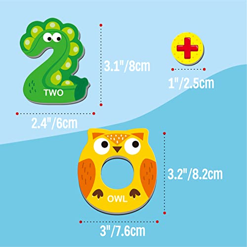 SpriteGru 39-Piece Magnetic Uppercase Letters and Numbers Set with Animal Illustrations for Toddlers 3+