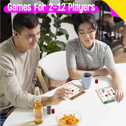 SpriteGru Bible Bingo Game – 12 Double-Sided Boards, 40 Calling Tokens, 100 Chips, for Sunday School and Family Fun