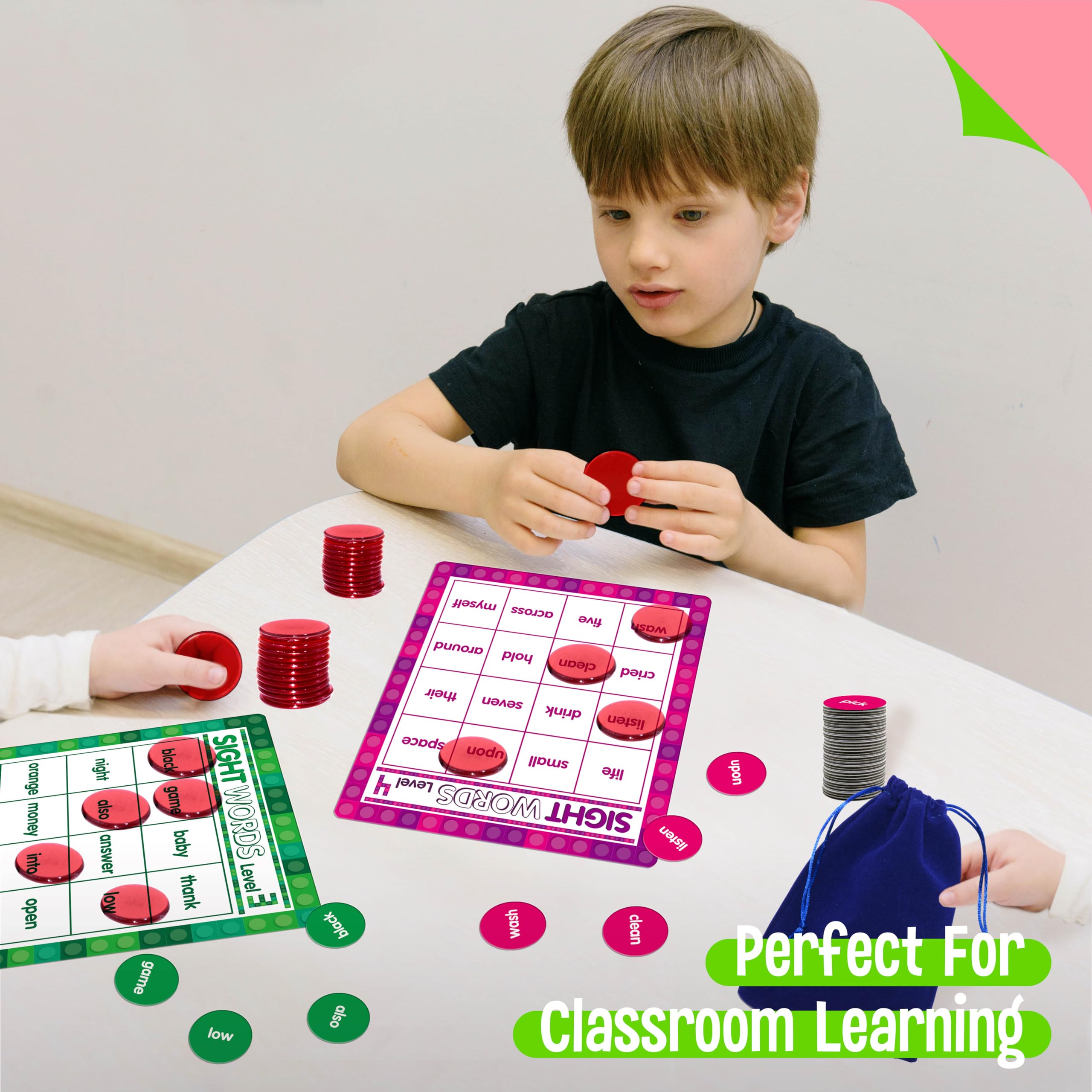 SpriteGru Sight Word Bingo Game: 120 Words for Level 3 & 4, Kindergarten & Preschool