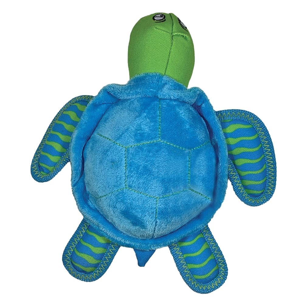 Spunky Pup Clean Earth Plush Turtle – Eco-Friendly Dog Toy Made from Recycled Water Bottles