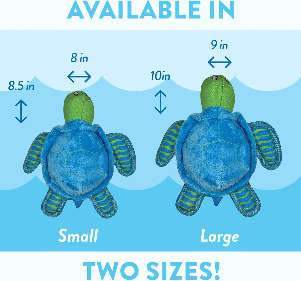 Spunky Pup Clean Earth Plush Turtle – Eco-Friendly Dog Toy Made from Recycled Water Bottles