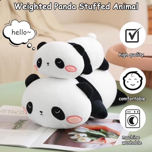 SQEQE Weighted Panda Plush – 9.8 Inch Stuffed Animal Pillow, 0.8 Lbs
