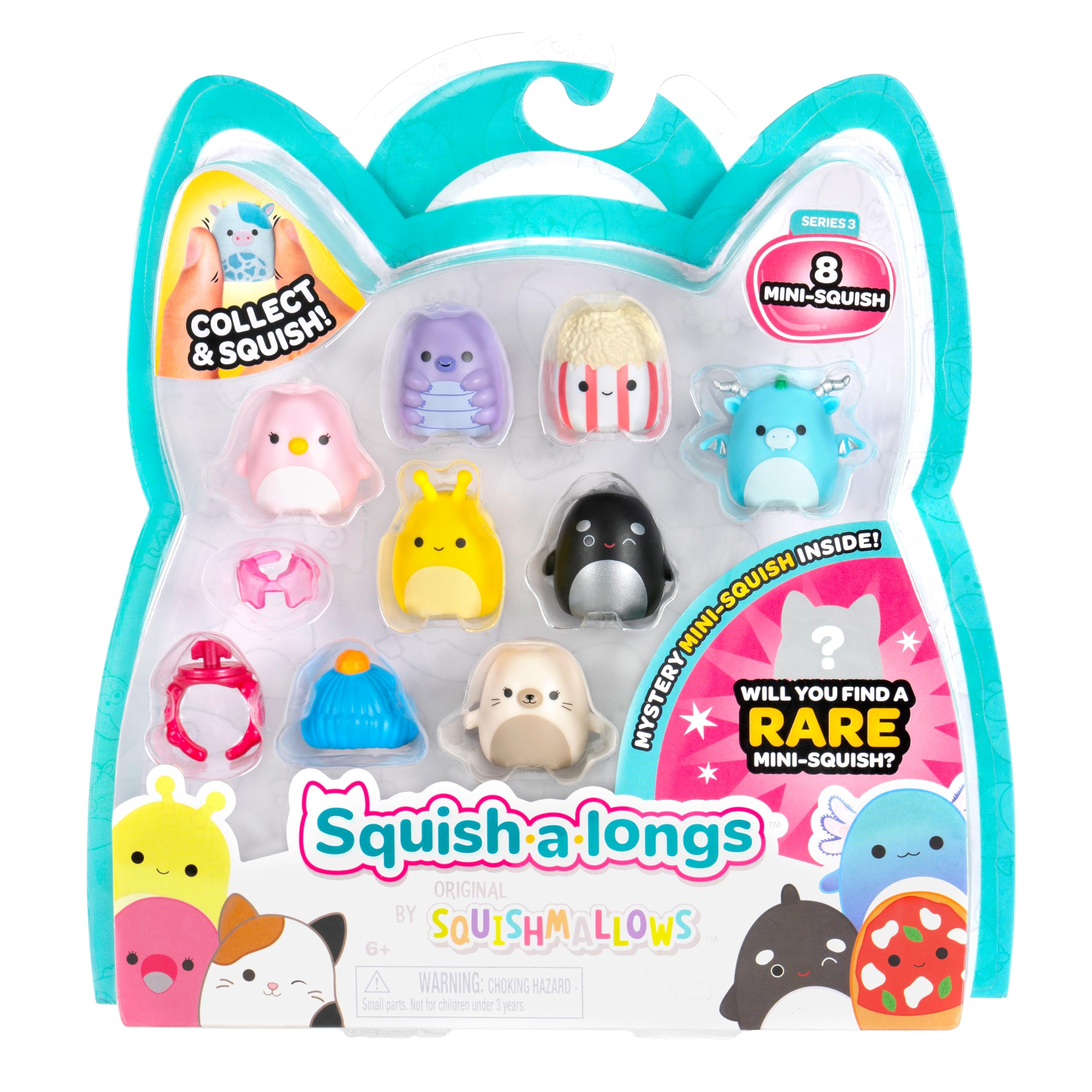 Squish-a-longs Mini-Squish 8-Pack (Wave 3, Style 2) – Collectible Squishmallows Minis
