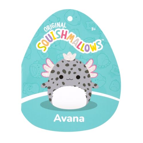 Squishmallows 12-Inch Avana the Spotted Axolotl with Silver Crown – Official Jazwares Plush