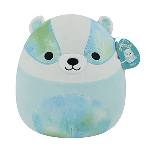 Squishmallows 12-Inch Banks Blue Badger Plush - Medium Ultrasoft Official Toy