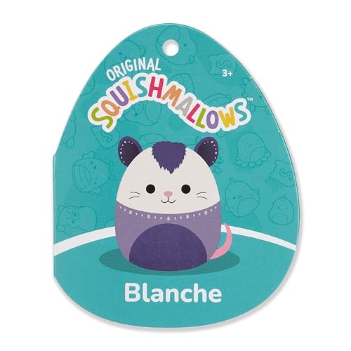 Squishmallows 12-Inch Blanche the Cream and Purple Possum – Official Jazwares Plush