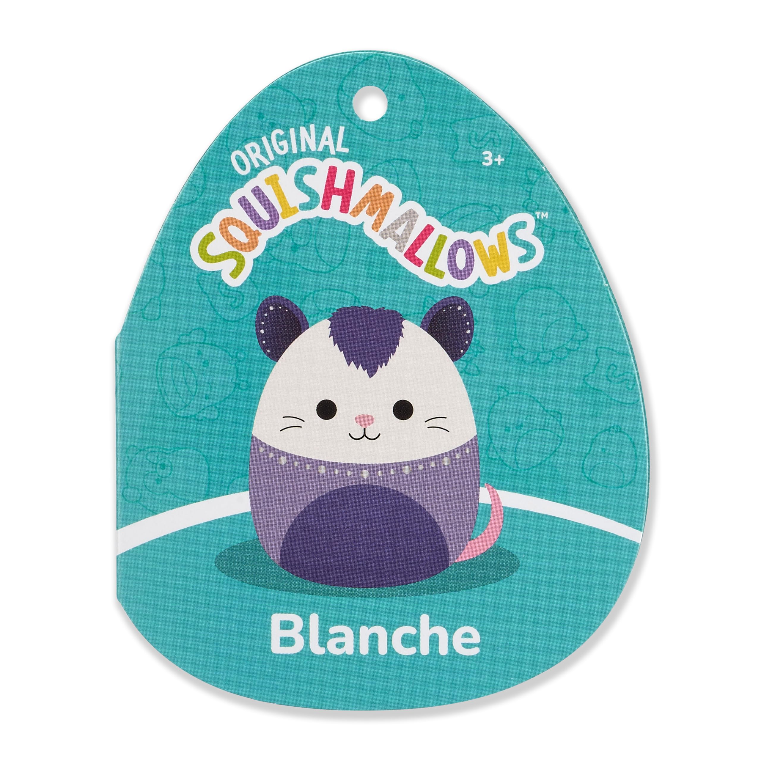 Squishmallows 12-Inch Blanche the Cream and Purple Possum – Official Jazwares Plush