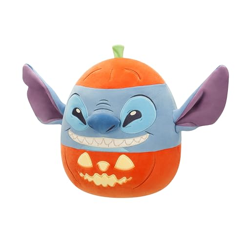 Squishmallows 12-Inch Disney Stitch in Pumpkin Halloween Plush – Official Jazwares