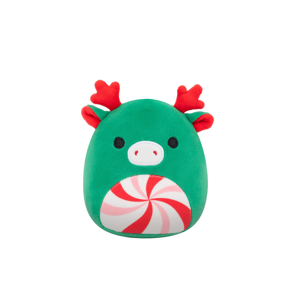 Squishmallows 5-Inch Zumir the Green Moose Plush – Peppermint Swirl Belly, Official Jazwares Toy