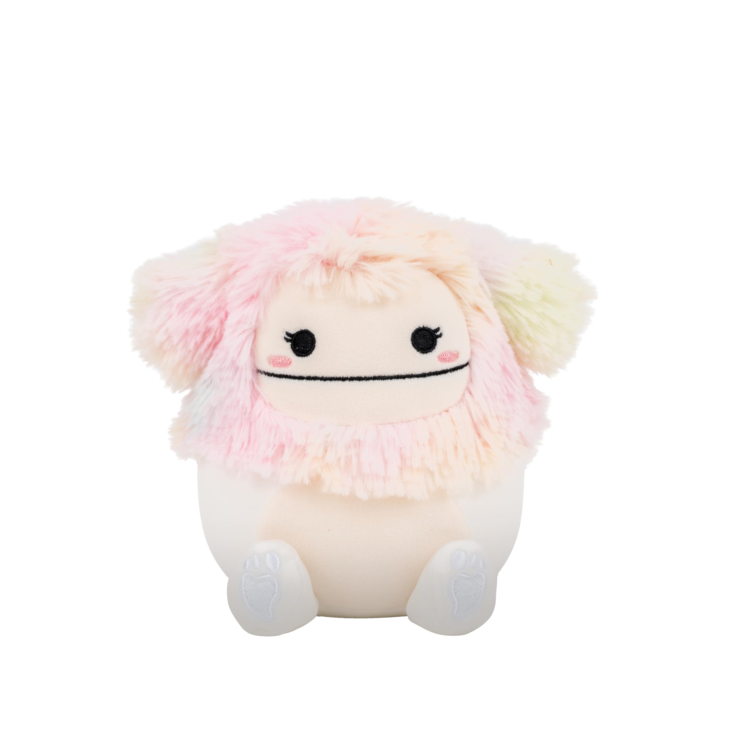Squishmallows 5in Zaylee White Bigfoot with Rainbow Mane – Official Jazwares Plush