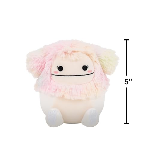 Squishmallows 5in Zaylee White Bigfoot with Rainbow Mane – Official Jazwares Plush