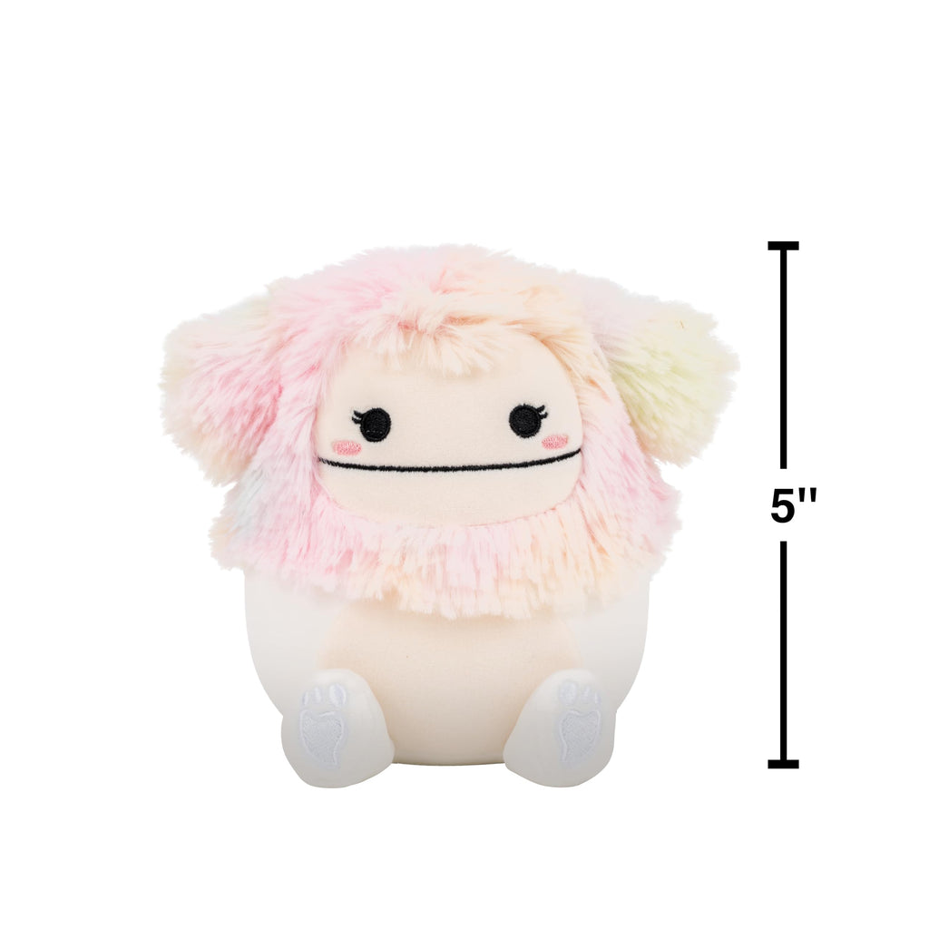 Squishmallows 5in Zaylee White Bigfoot with Rainbow Mane – Official Jazwares Plush