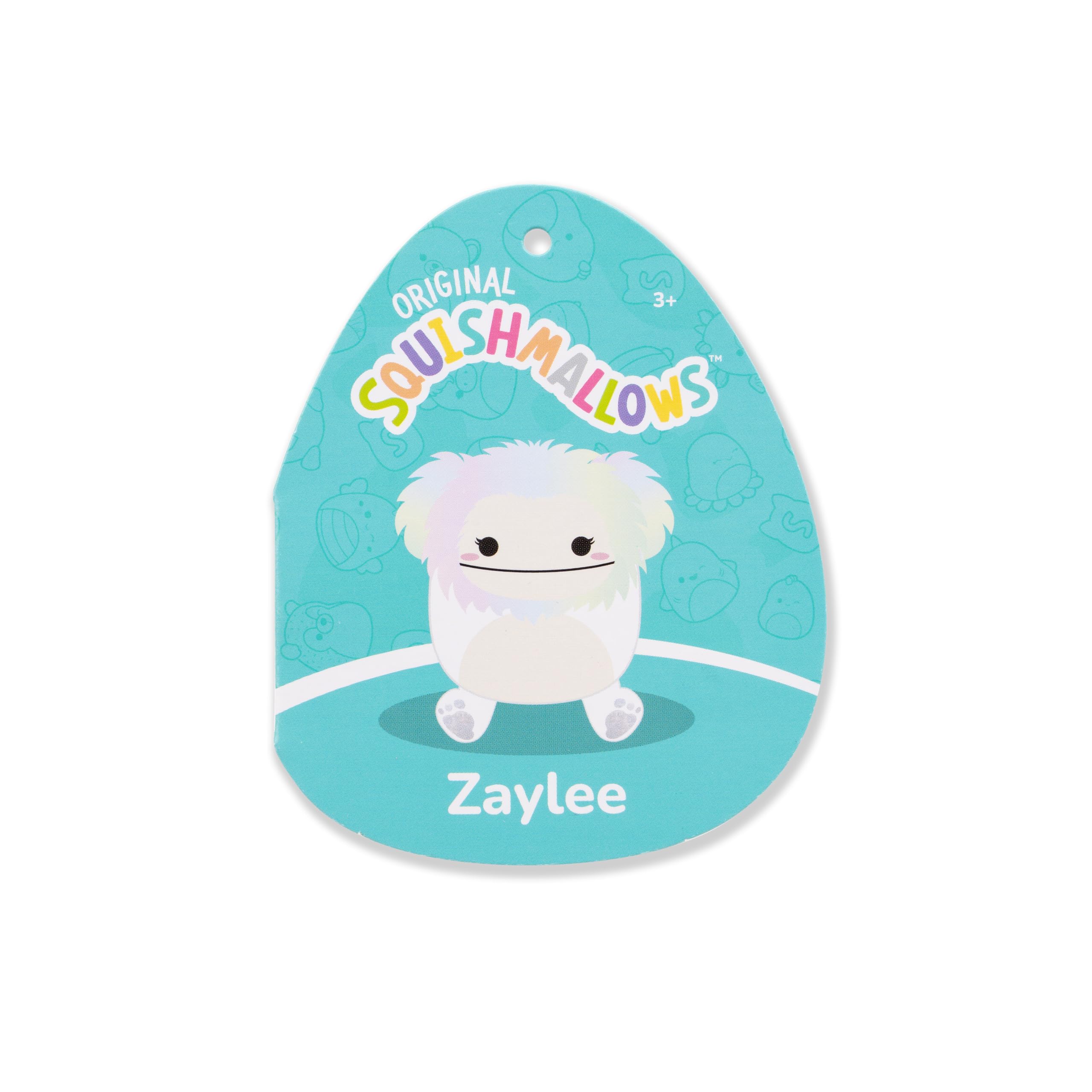 Squishmallows 5in Zaylee White Bigfoot with Rainbow Mane – Official Jazwares Plush
