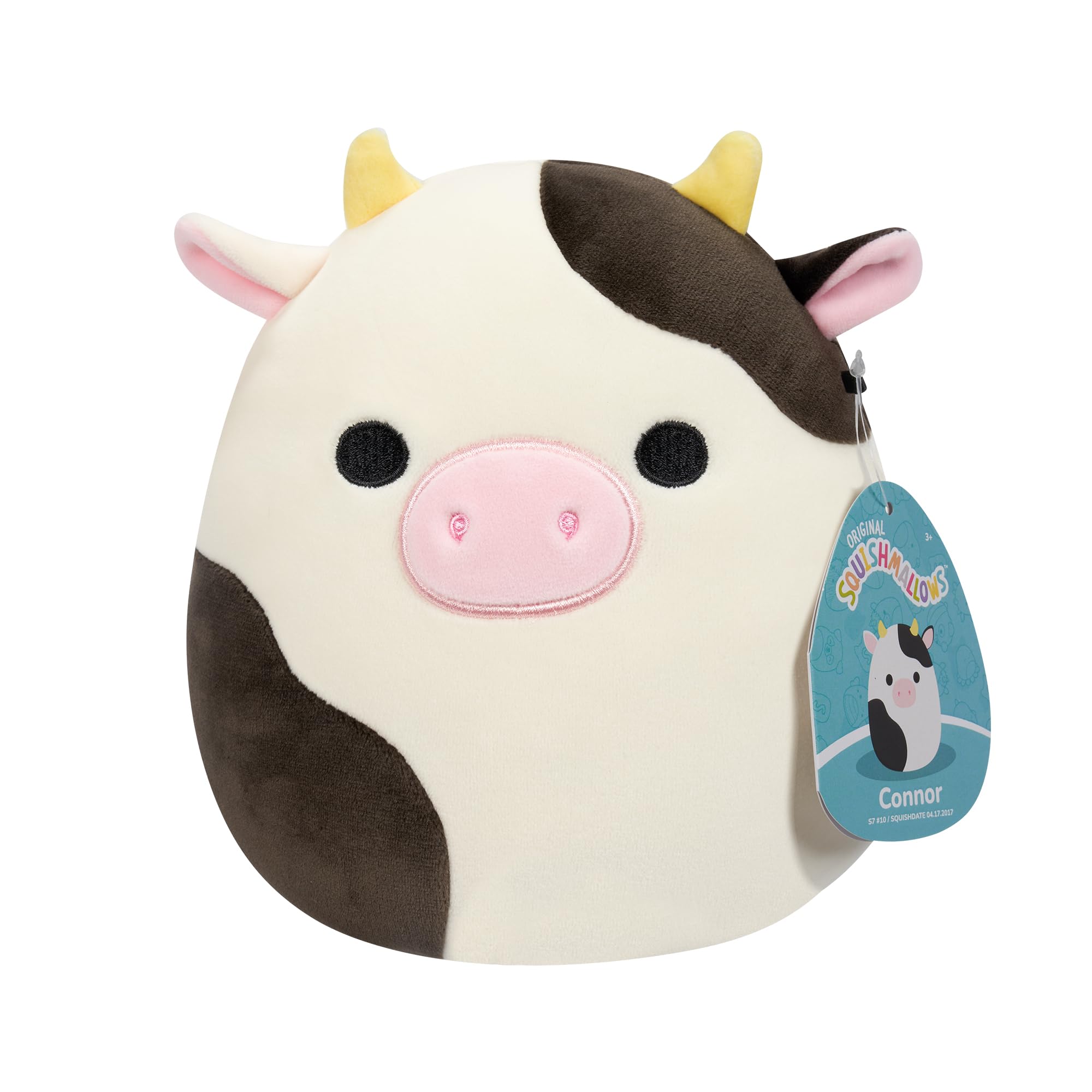 Squishmallows 7.5-Inch Connor the Black and White Cow – Ultrasoft Collectible Plush