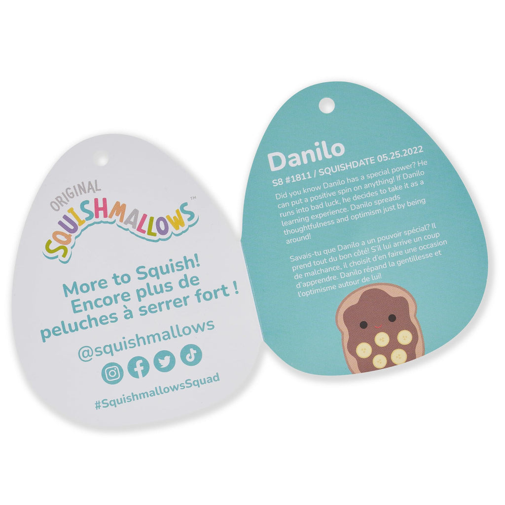 Squishmallows 8-Inch Danilo Chocolate Banana Toast Plush - Official Jazwares Collectible